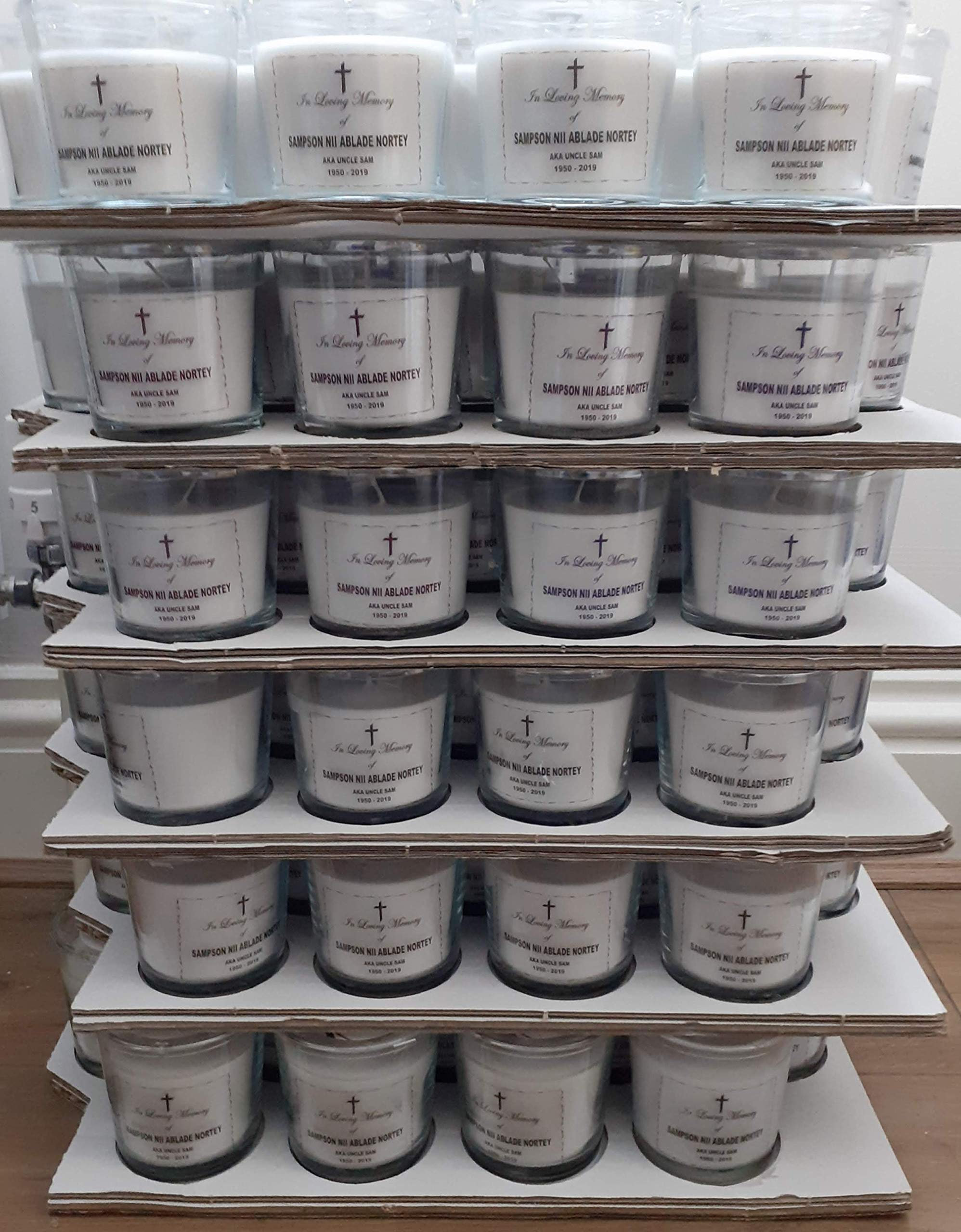 Personalised Memorial Funeral Candles Funeral Favours Etsy UK