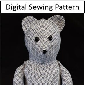 Teddy Bear Stuffie Sewing Pattern 14" and smaller; great for memory bears and props