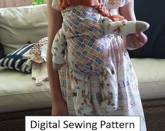 Doll Baby Sling Carrier Sewing Pattern in Multiple Sizes (all in one instant download)