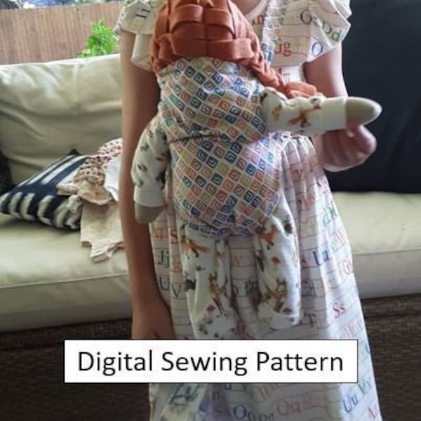 Doll Baby Sling Carrier Sewing Pattern in Multiple Sizes (all in one instant download)