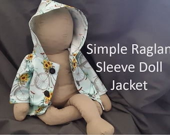 17" Adjustable Size Simple Doll Jacket Sewing Pattern