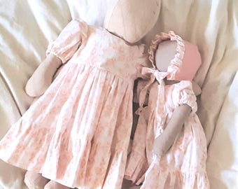 9-13" Doll Prairie Dress and Bloomers Sewing pattern (Instant Download PDF)