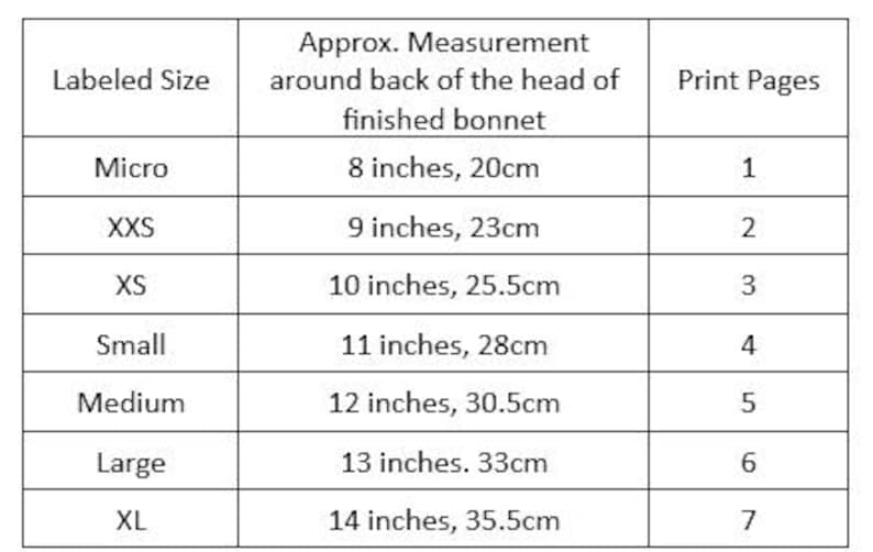 Multi Size Bonnet Sewing Pattern (simple, for Beginners) Instant ...