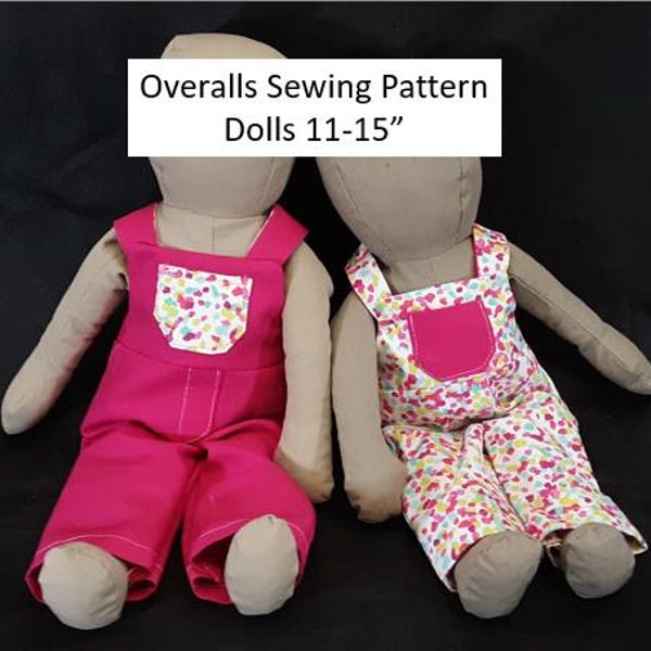 Little Overalls Sewing Pattern for Dolls 11-15" (Instant Download PDF)