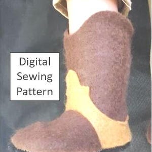 18 inch doll Western Boots Sewing Pattern (Instant download PDF with printable directions and video)