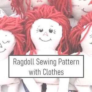 Classic Ragdoll Sewing Pattern, up to size 14 inches, adjustable size pattern