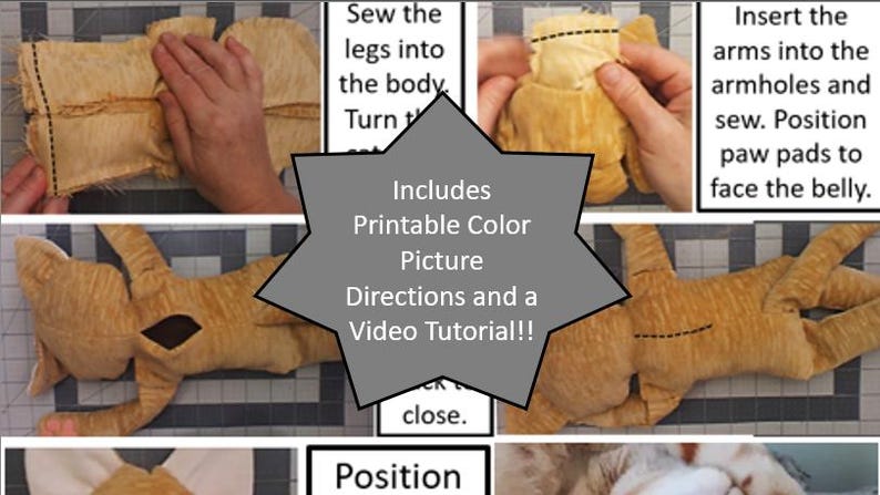 Cat Ragdoll Sewing Pattern, up to Size 18 Inches, Adjustable Size ...