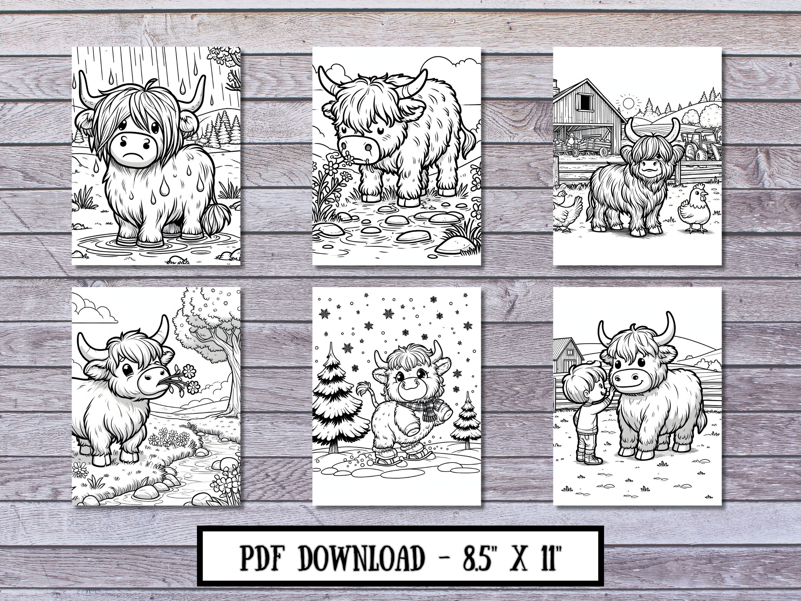 highland cow coloring pages – Image 13