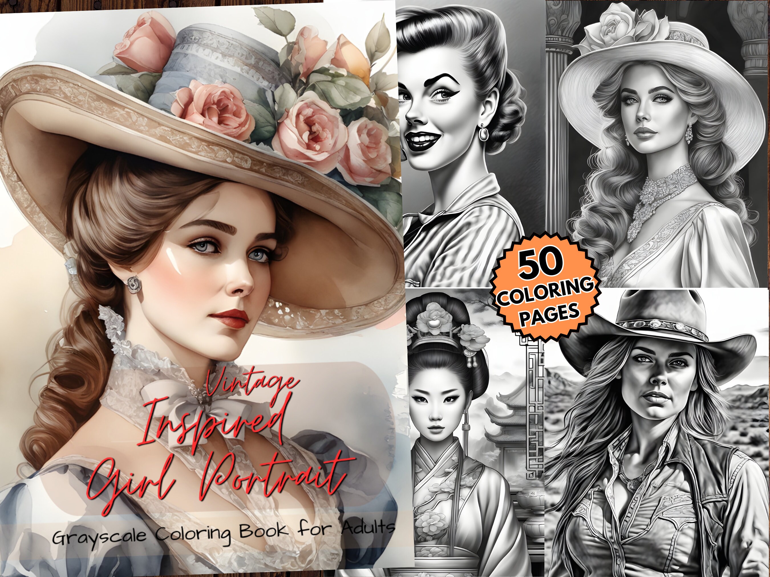 Beautiful Women - Grayscale Adult Coloring Book: 50 Classic Beauties to  Color (Paperback)
