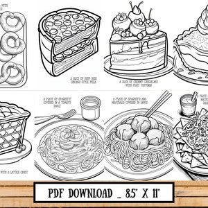 Junk Food Coloring Pages for Adults and Kids - 60 Pages + Free Cover ...