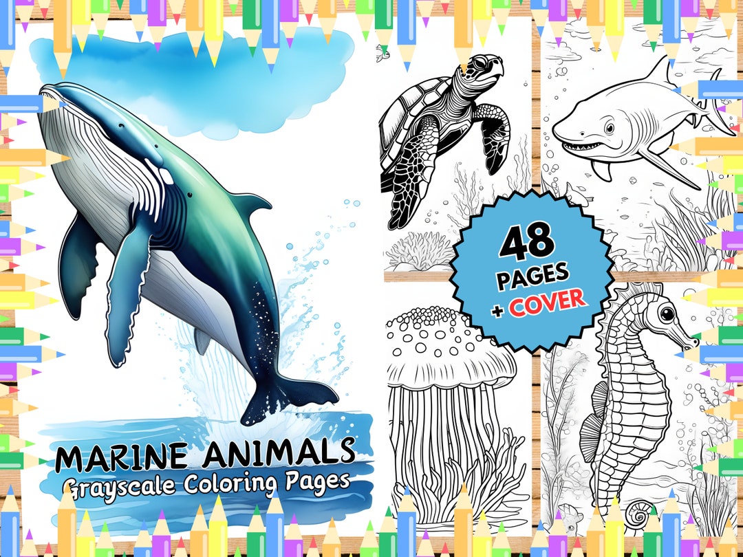 Marine Animals Coloring Pages Sea Animals Bundle Coloring Pages for