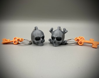 Spooky Skull and Crossbones Keychain for Halloween