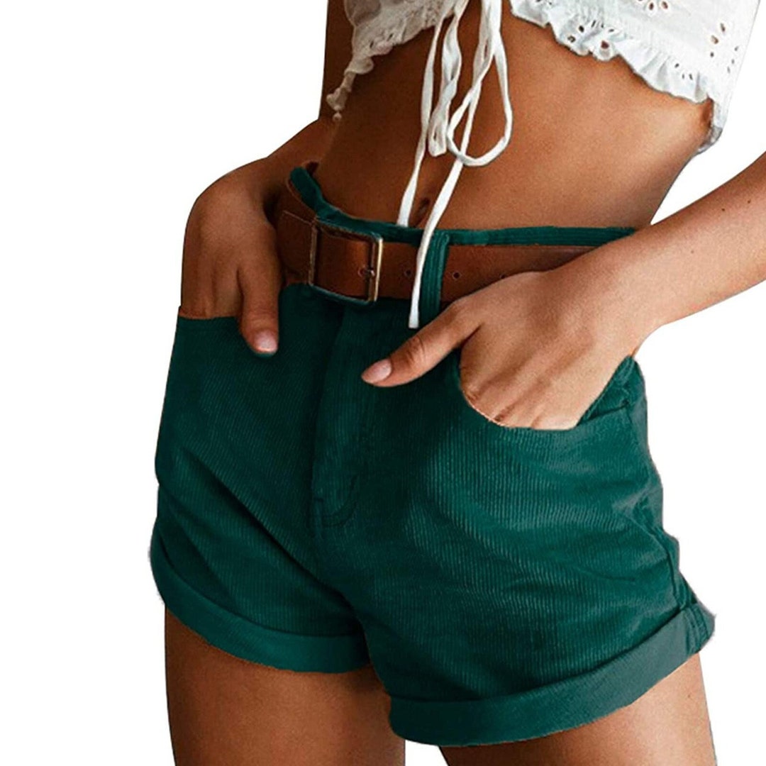 Vintage Shorts Women High Waist Slim Fit Short Bottom Casual Curling