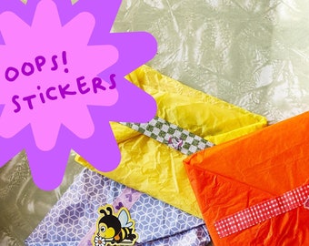 Oops Sticker Pack, Oops bag, Mystery Pack, B Grade Stickers, Swear Stickers, Bullet Journal Supplies, Scrapbook Stickers, Bujo Stickers