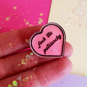 Fuck the Patriarchy Keychain, Feminist Keyring, Fuck Keyring, Emo Accessories, Pink Red Keychain, Swear Word, All Too Well, Feminist Gift image 4