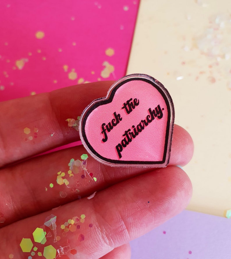 Fuck the Patriarchy Keychain, Feminist Keyring, Fuck Keyring, Emo Accessories, Pink Red Keychain, Swear Word, All Too Well, Feminist Gift image 4