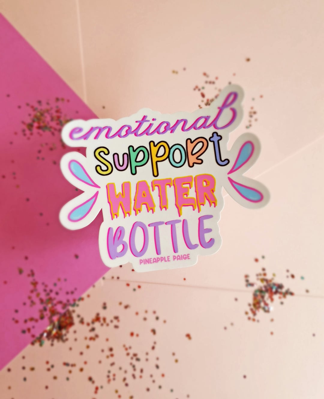 Emotional Support Water Bottle Sticker, Mental Health Stickers ...