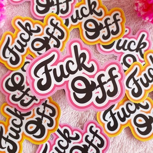 Fuck Off Sticker, Fuck Sticker, Sweary Sticker, Social Distance Sticker, Fuck Gifts, Fuckers, Swear Words, Retro 60s Stickers, Sassy Sticker image 1
