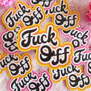 Fuck Off Sticker, Fuck Sticker, Sweary Sticker, Social Distance Sticker, Fuck Gifts, Fuckers, Swear Words, Retro 60s Stickers, Sassy Sticker image 5