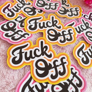 Fuck Off Sticker, Fuck Sticker, Sweary Sticker, Social Distance Sticker, Fuck Gifts, Fuckers, Swear Words, Retro 60s Stickers, Sassy Sticker image 6