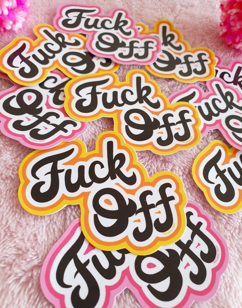 Fuck Off Sticker, Fuck Sticker, Sweary Sticker, Social Distance Sticker, Fuck Gifts, Fuckers, Swear Words, Retro 60s Stickers, Sassy Sticker image 6