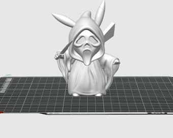Archivo STL de Pikachu Ghostface para impresión 3D: Decoración de videojuegos (descarga digital)