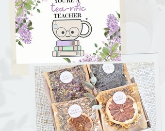 Teacher, You're tea-rific Herbal Tea Self-Care Gift Set | Gift for Her | Pamper Box | Stress Relief Gift Box | Spa Gift Box |