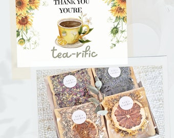 Thank you, you're tea-rific Herbal Tea Self-Care Gift Set | Gift for Her | Pamper Box | Stress Relief Gift Box | Spa Gift Box |