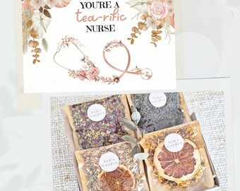 Nurse, you're tea-rific Herbal Tea Self-Care Gift Set | Gift for Her | Pamper Box | Stress Relief Gift Box | Spa Gift Box |