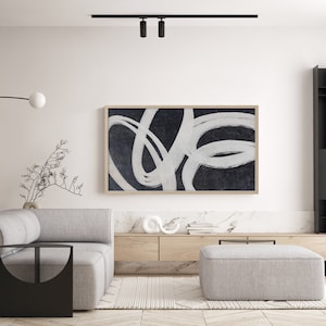 Samsung Frame TV Art, Abstract Monochrome Line Art, Black and White Minimalist Art for Samsung Frame TV, Instant Download Frame TV Art