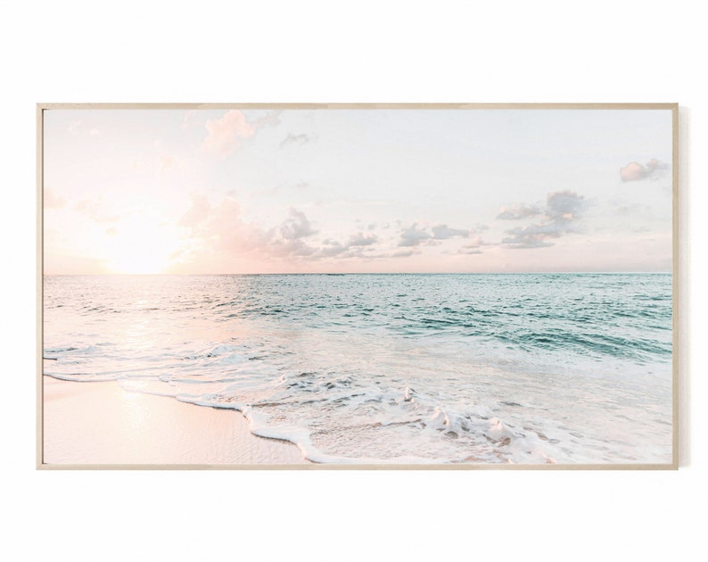 Samsung Frame TV Art Sunset Glow Frame TV Art Landscape Neutral Art Watercolor Abstract Instant download Digital Digital Download