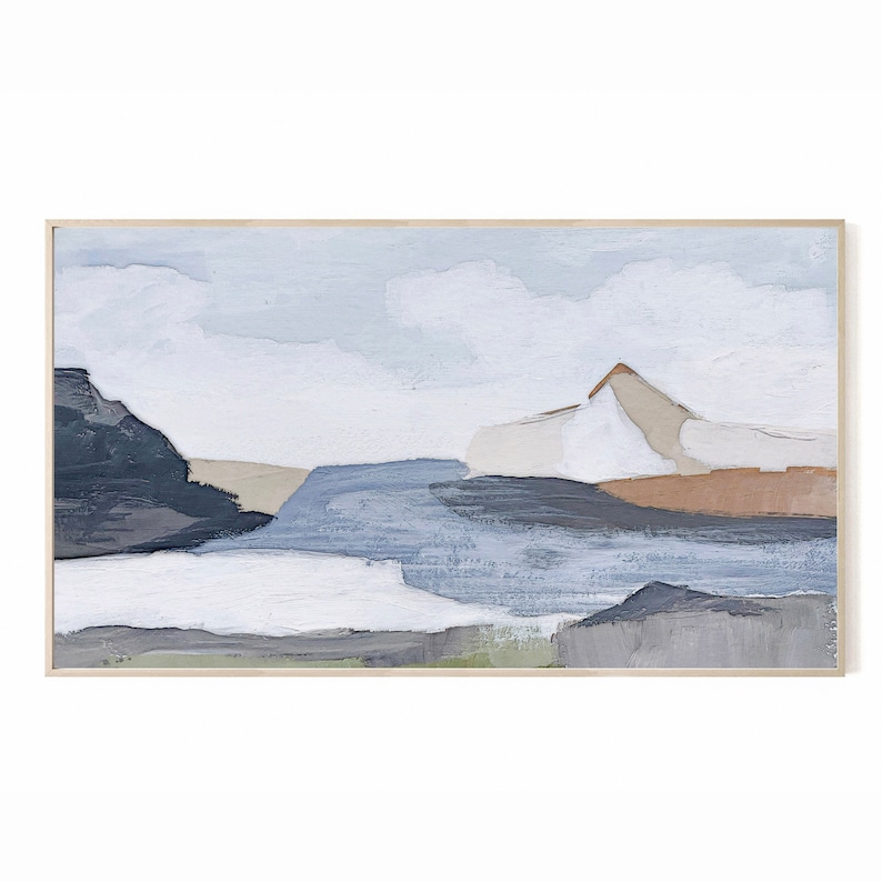 Abstract Coastal Mountain Landscape Samsung Frame TV Art digital abstract-coastal-mountain-landscape-samsung-frame-tv-art-digital