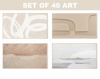 Samsung Frame TV Art Collection, Samsung Frame TV Art Set van 40 kunstwerken, Neutral Frame Tv Art, Abstract, Neutrale tinten, Instant Download