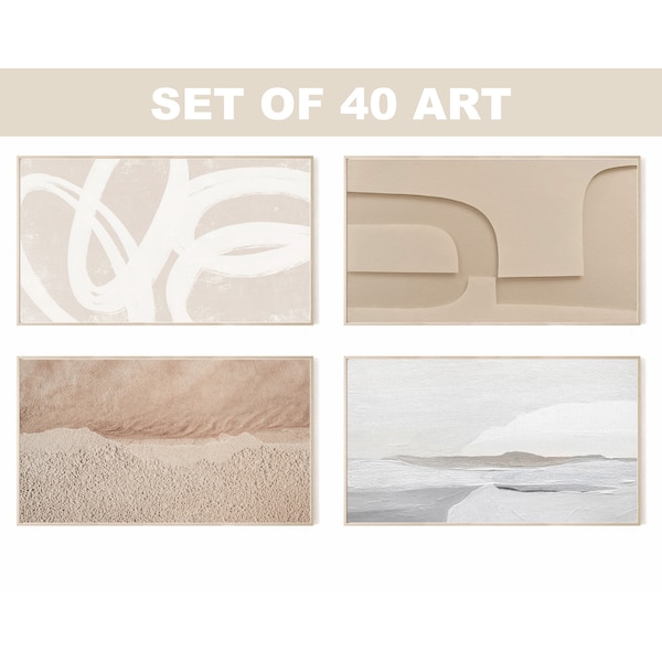 Samsung Frame TV Art Collection, Samsung Frame TV Art Set of 40 artworks, Neutral Frame Tv Art, Abstract, Neutral tones, Instant Download