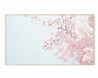 Samsung Frame TV Art Cherry Blossom Tree Spring Theme Pink Instant Download