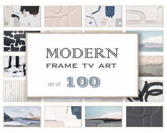 Frame Tv Art Bundle, Modern Art Collection of 100 Art Files, Neutral Abstract Paintings for Samsung Tv or LG Gallery, Digital Artwork Pack