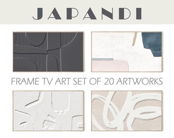 Samsung Frame TV Art Bundle, Modern Texture Painting produced by Palette Knife, Black Minimal Abstracts Set