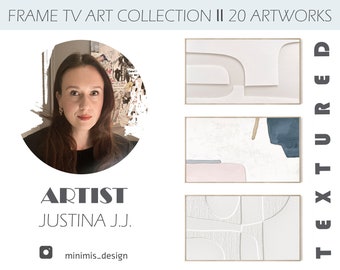 Abstract Textured Art In Neutral Tones, Samsung Frame TV Art Set of 20 artworks