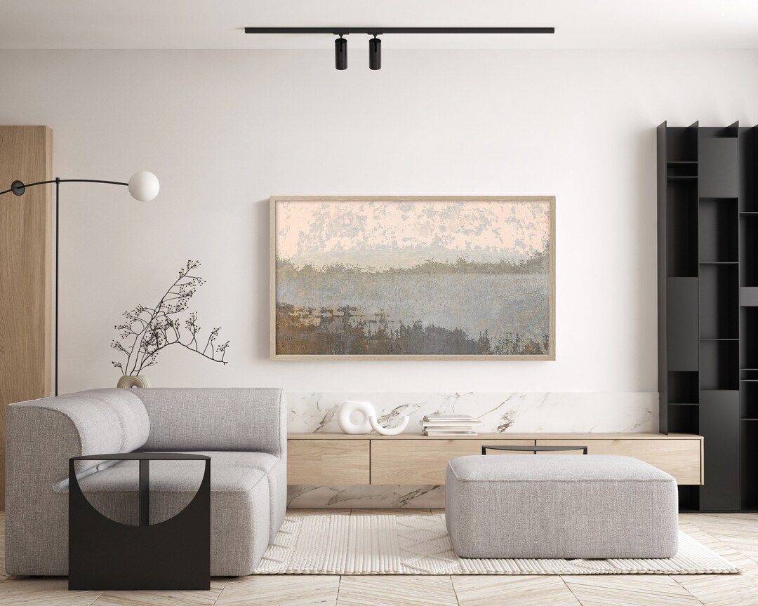 Samsung Frame TV Abstract Art in Neutral Warm Warm Grey Etsy