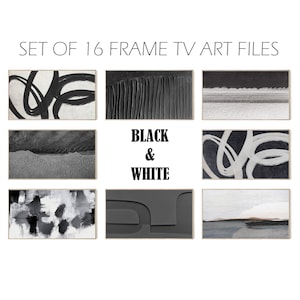 Puede incluir: Conjunto de 16 impresiones de arte abstracto en blanco y negro en marcos. Las impresiones presentan diversas formas geométricas, líneas y texturas.