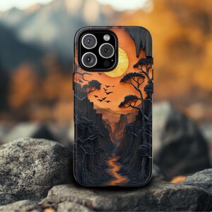 Mountain Phone Case - Sunset Canyon Phone Case Forest Phone Case Landscape Phone Case, Gift for Nature Lovers Forest Gifts Nature Phone Case