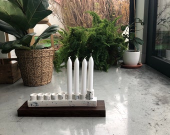 Hanukkah Modern Ceramic Menorah, Chanukiah, Contemporary Jewish gift, Modern Judaica Menorah, Chanukah Gifts