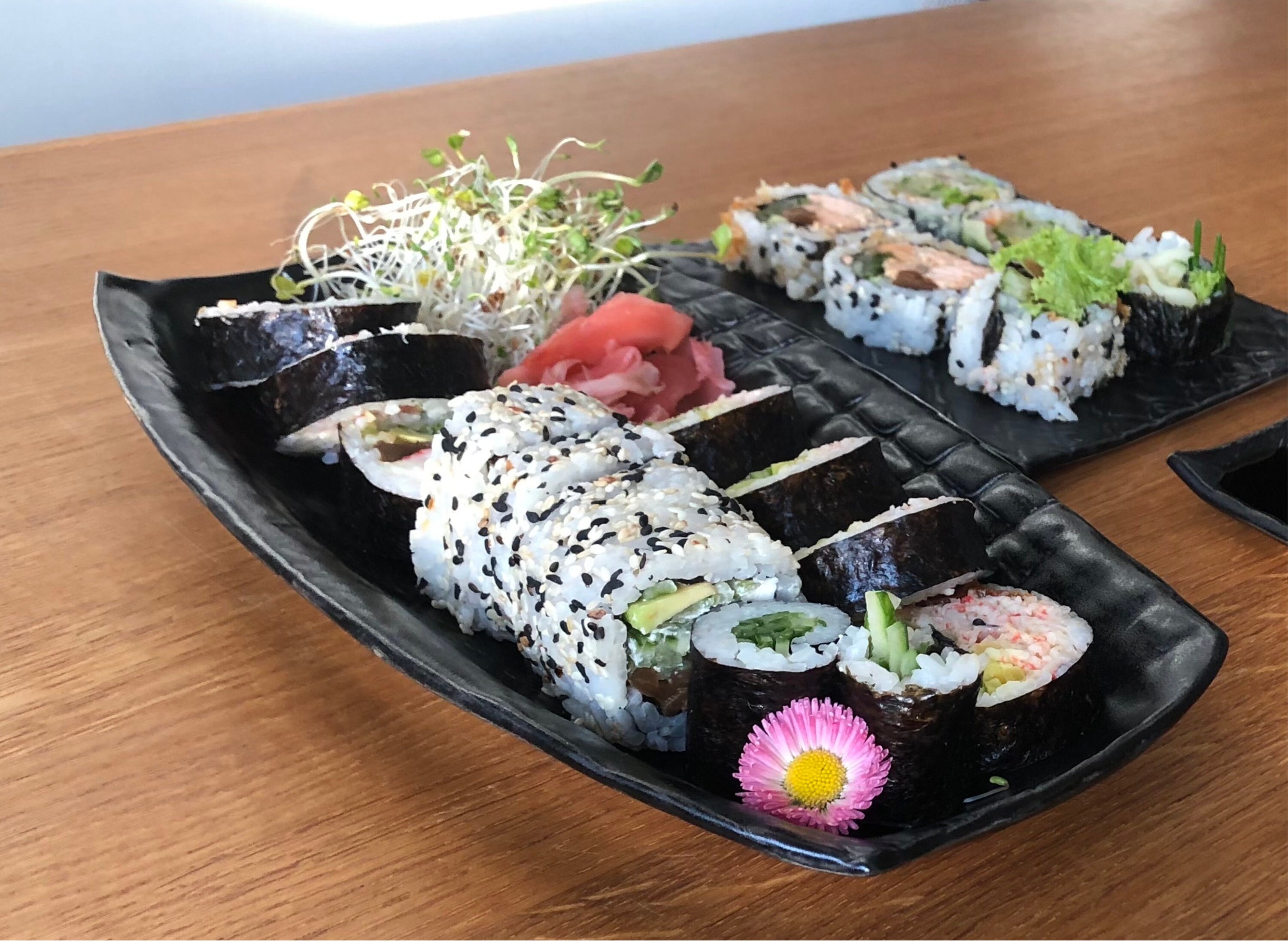 Black Sushi Set 6 elements Handmade Ceramic Elegant Black Etsy