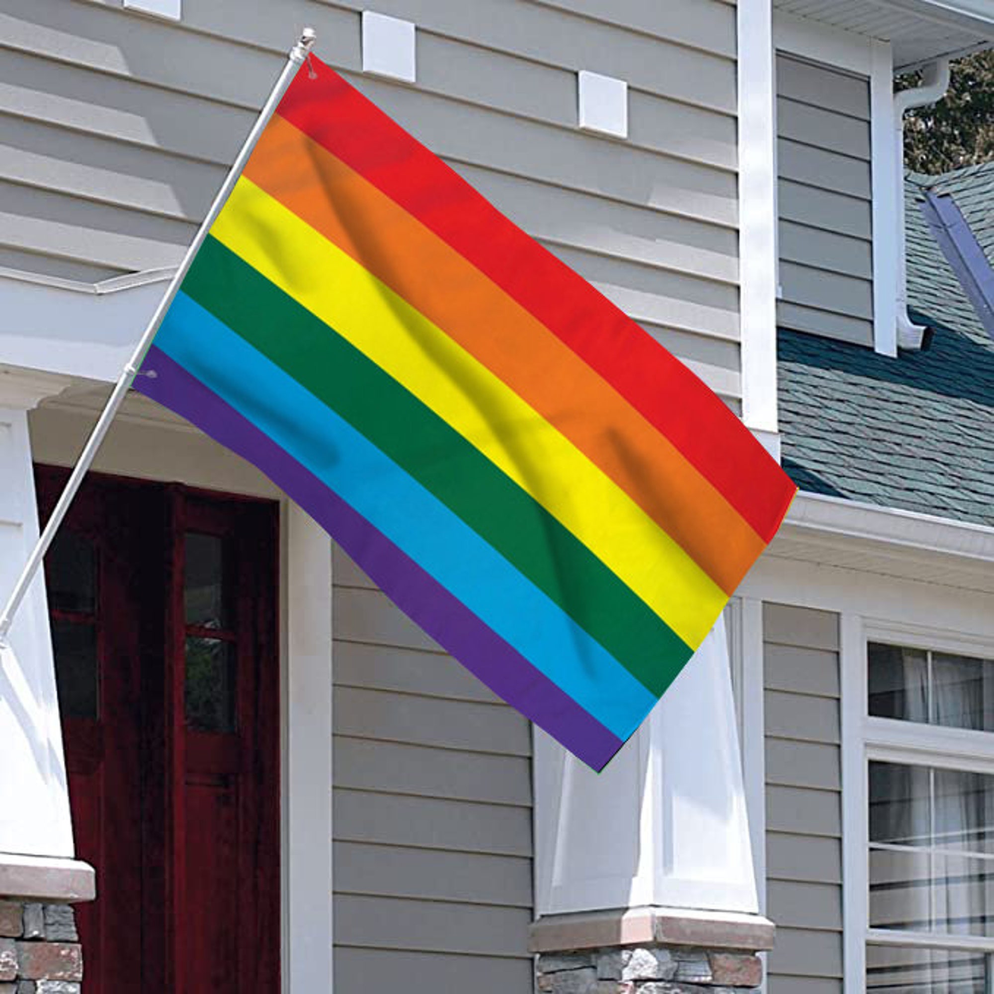 LGBT Rainbow Gay Pride House Flag - Progress Pride Flag