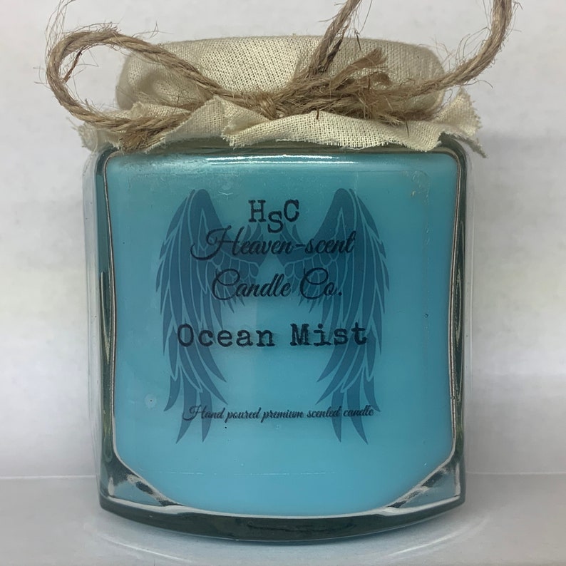 Hand Poured Ocean Mist 9oz Oval Jar Container Candle 7.5oz Premium Scented Candle