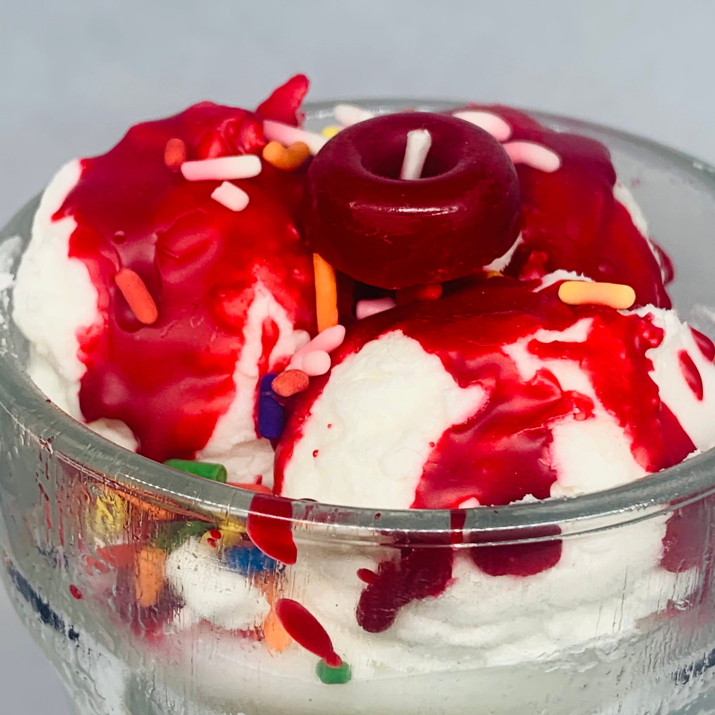 Handpoured scented Ice Cream Sundae Candle Etsy
