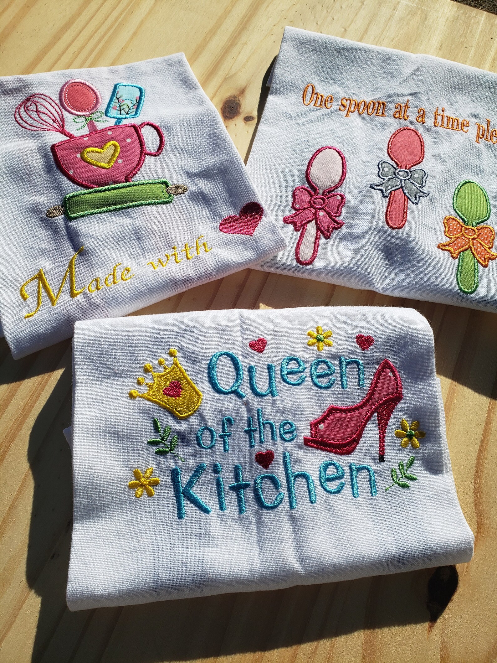 Juego de 3 toallas de cocina apliques | Etsy