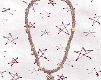 Collares de cuentas en espiral de color lavanda Whismy