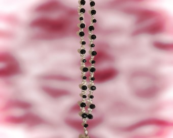 Valentines Gothic Beaded Heart-Locket Necklace