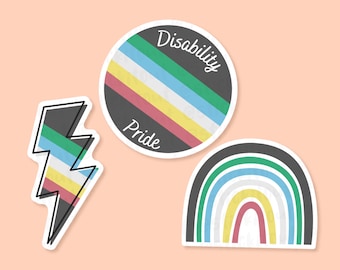 Disability Pride Vinyl Stickers, Disability Sticker, Mobility Aid Sticker, Wheelchair Stickers, Mobility Scooter Accessories